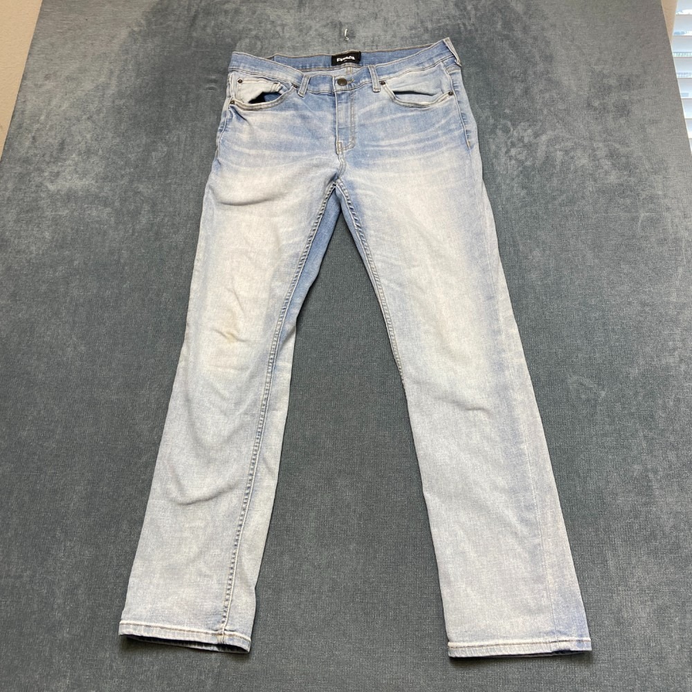 RSQ Slim Fit Jeans Mens 32x32 Blue Denim Light Wash 5-Pockets Everyday Wear